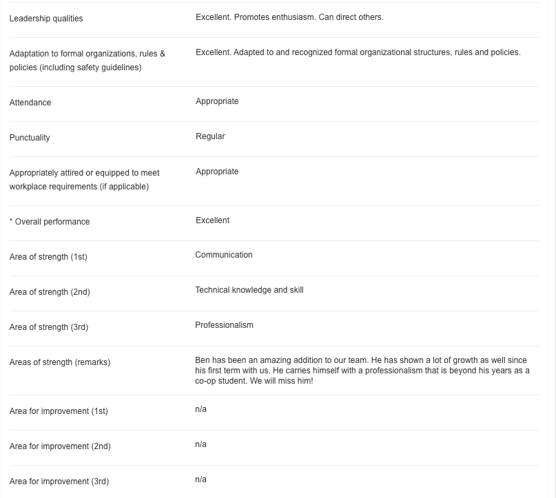 Protocase Co-op Evaluation — Term 1