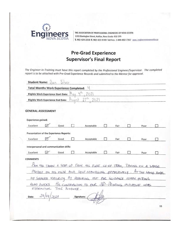 Protocase Pre-Grad Supervisor's Final Report