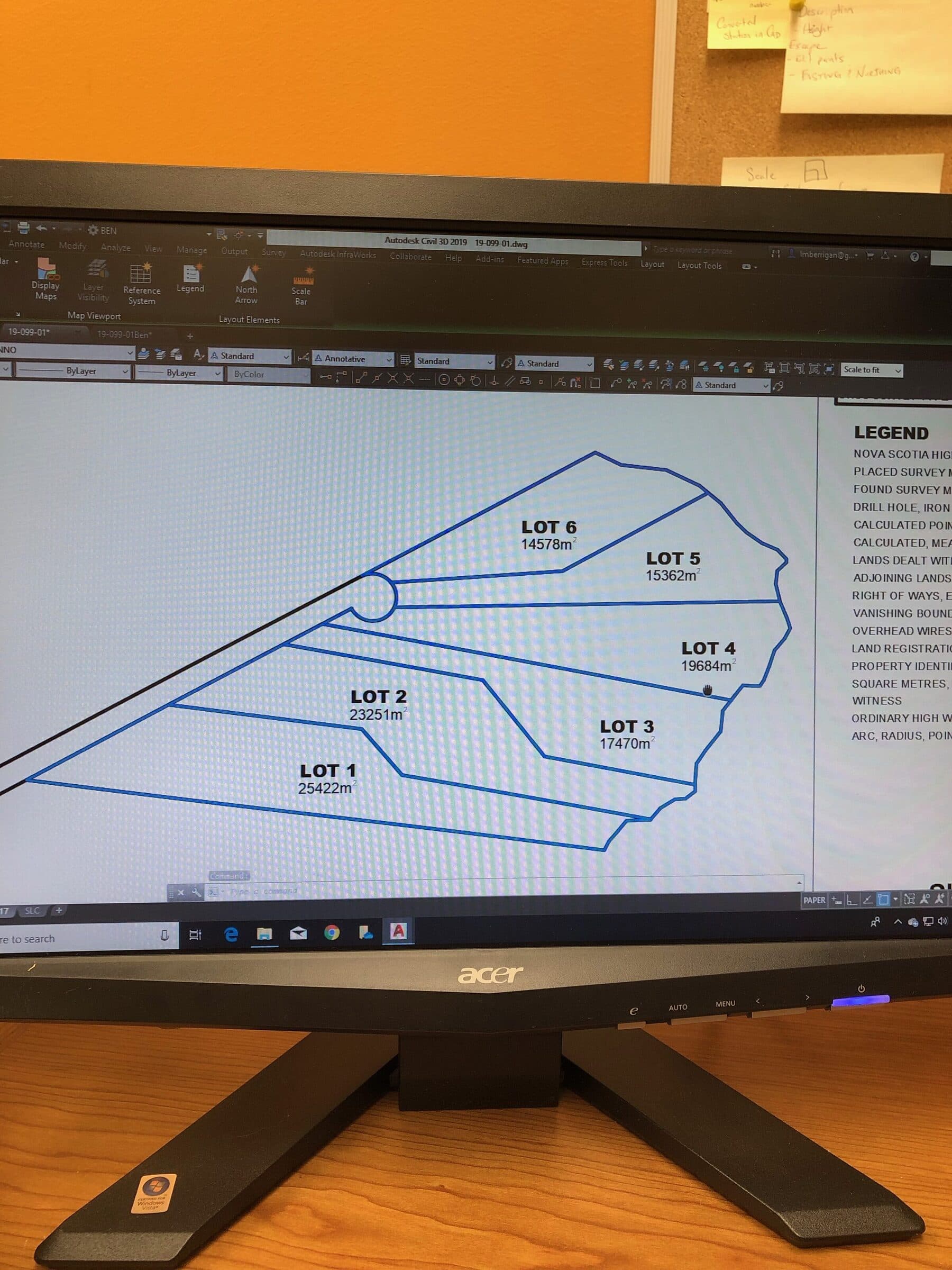 Land surveying in the field
