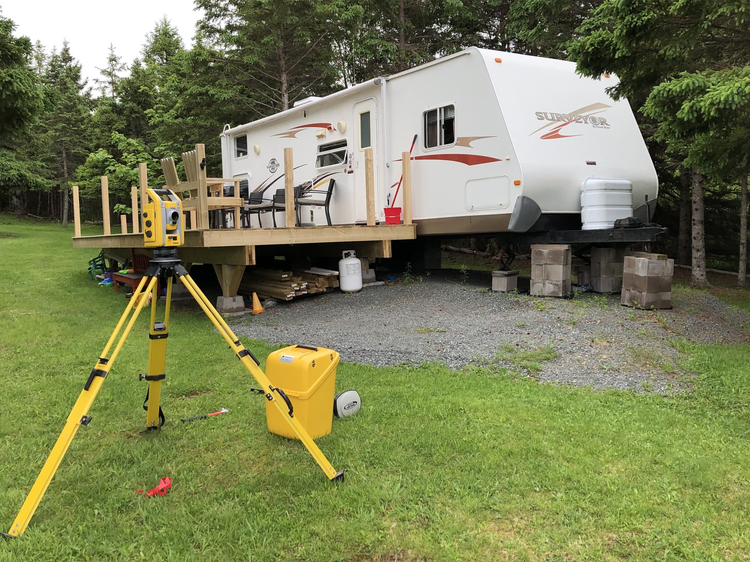 Land surveying in the field