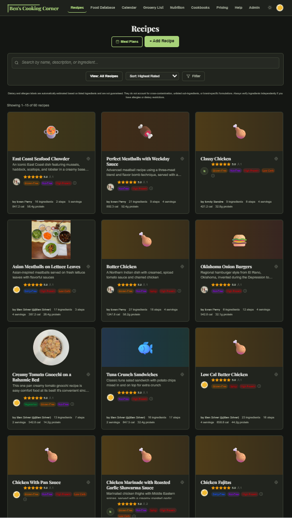 Your Cooking Corner — recipes library